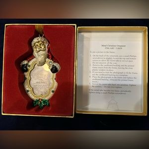 COPY - Costco Christmas Enameled Glass Stone Embellished Santa Frame Ornament N…